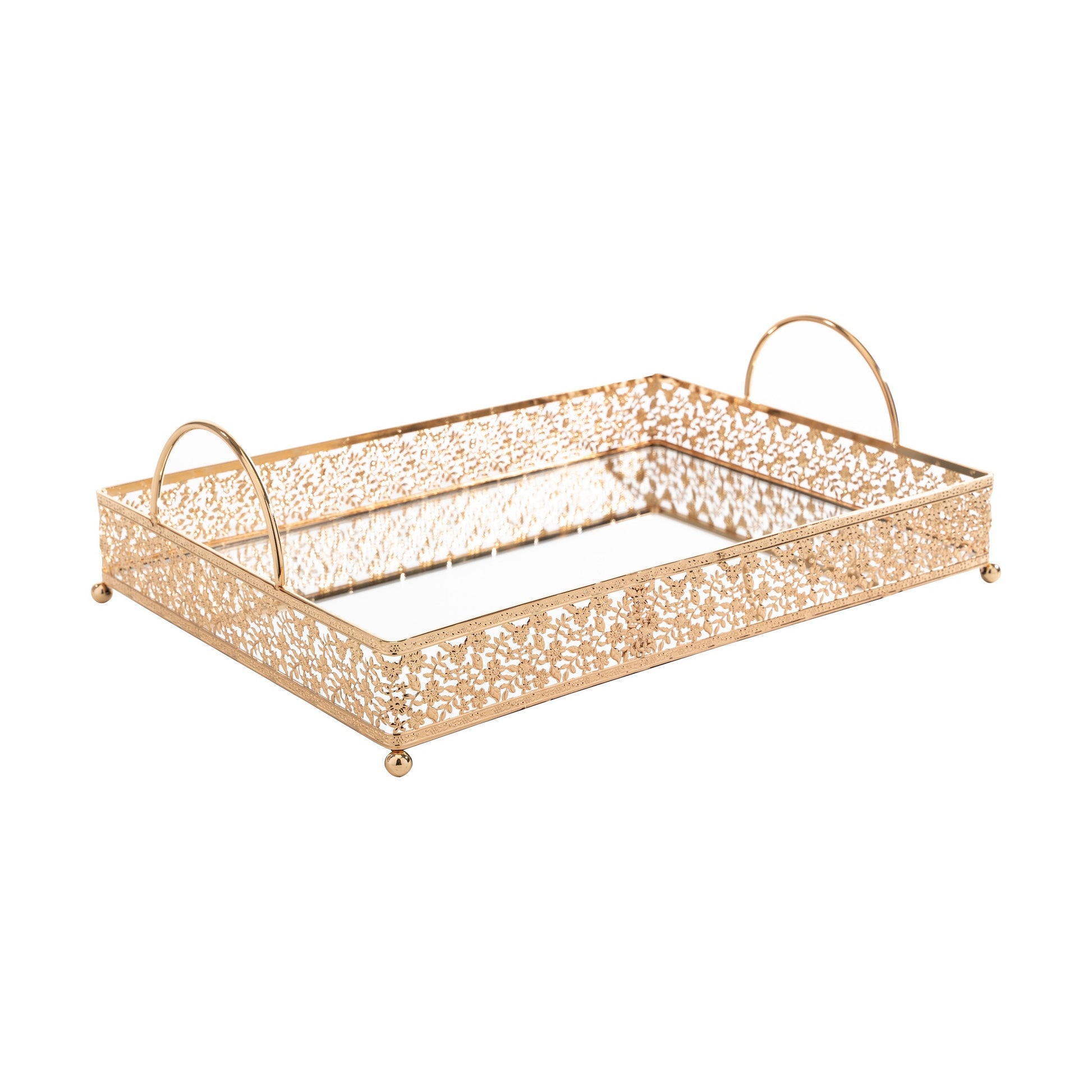 16" Top Serving Tray Gold
