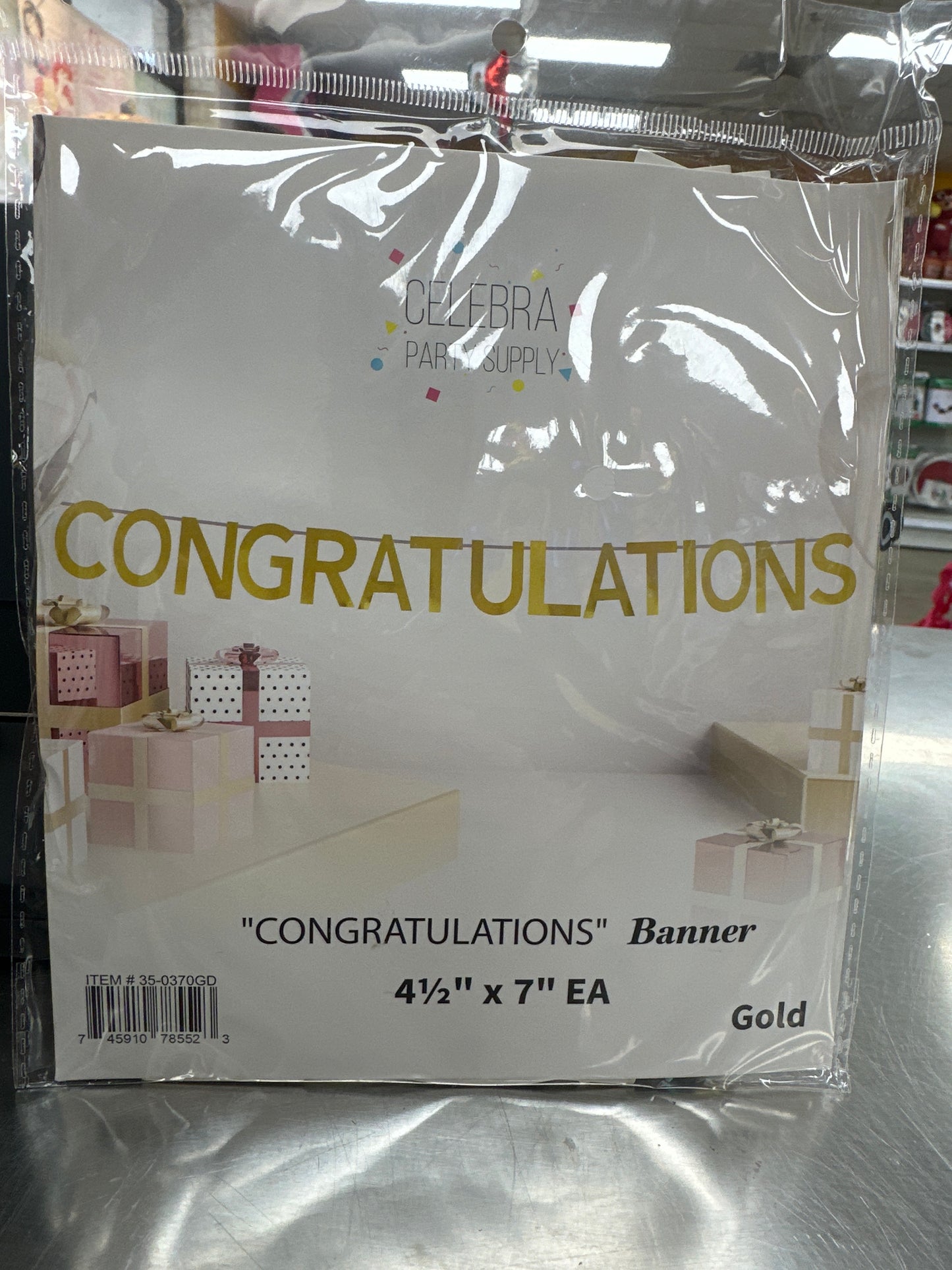 Congratulations Gold Banner 7''