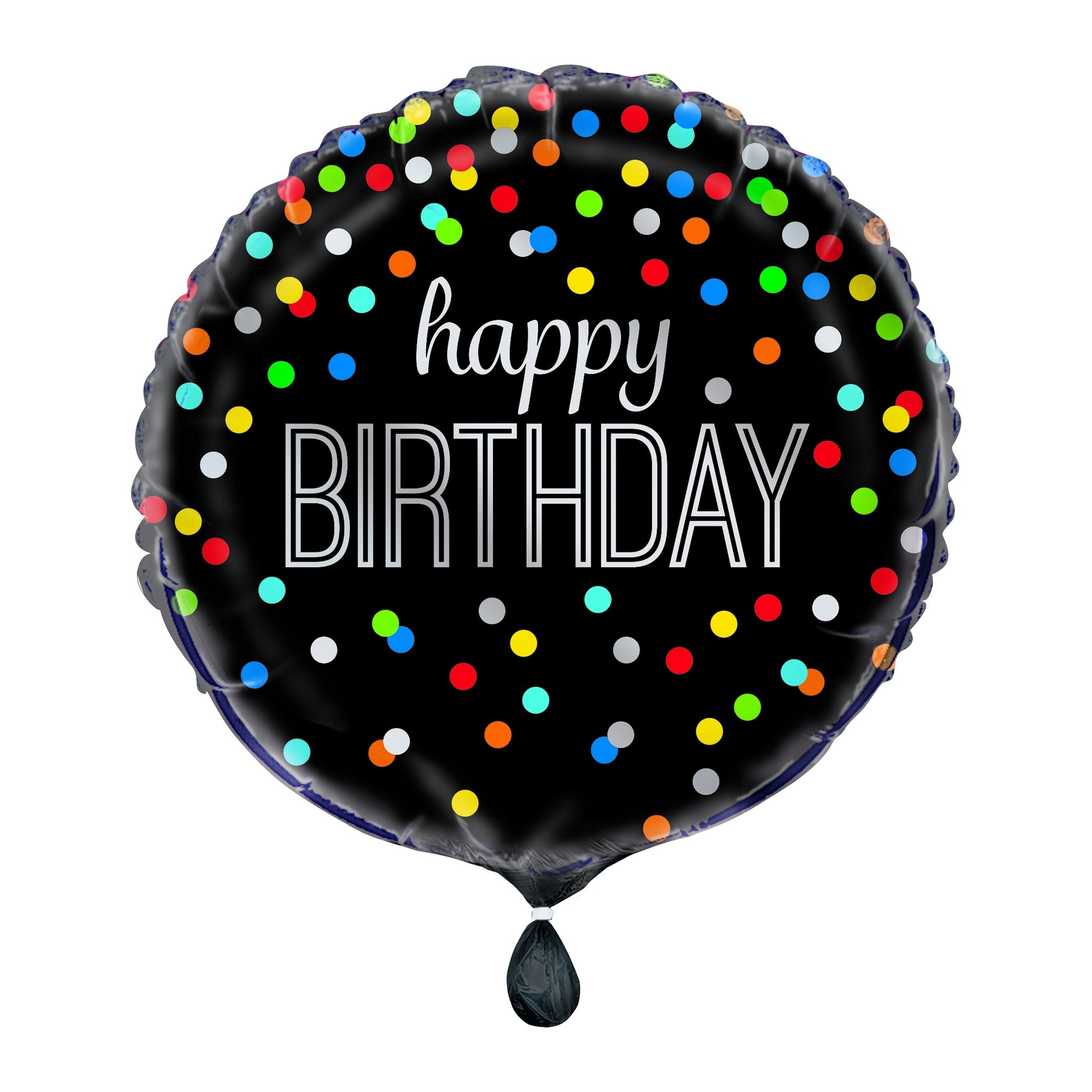 Black Rainbow Dot Foil Balloon Foil Balloon 18"
