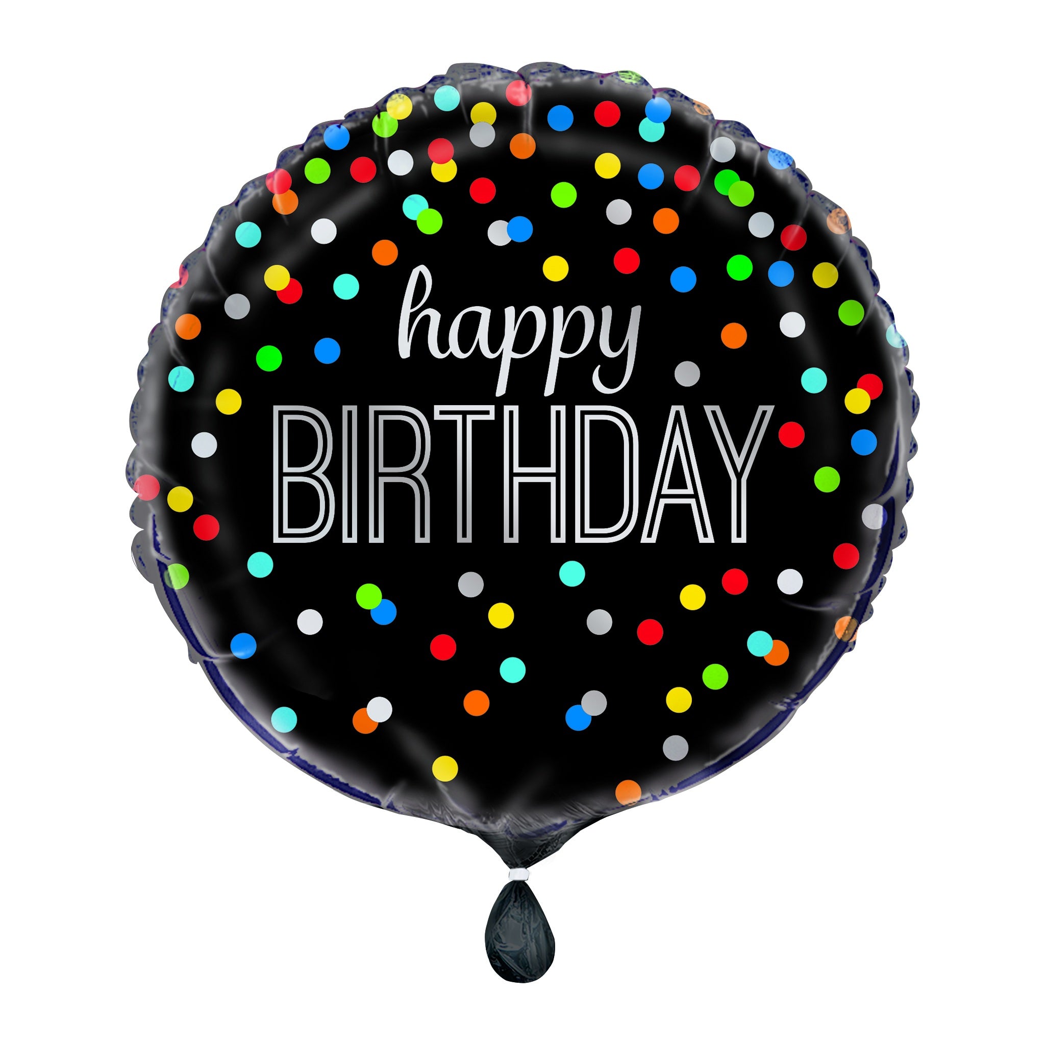 Black Rainbow Dot Foil Balloon Foil Balloon 18"