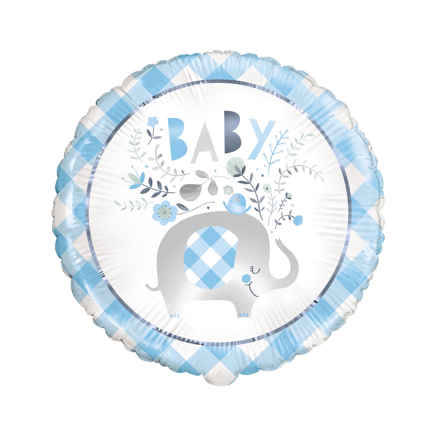 Blue Elephant Foil Balloon 18"