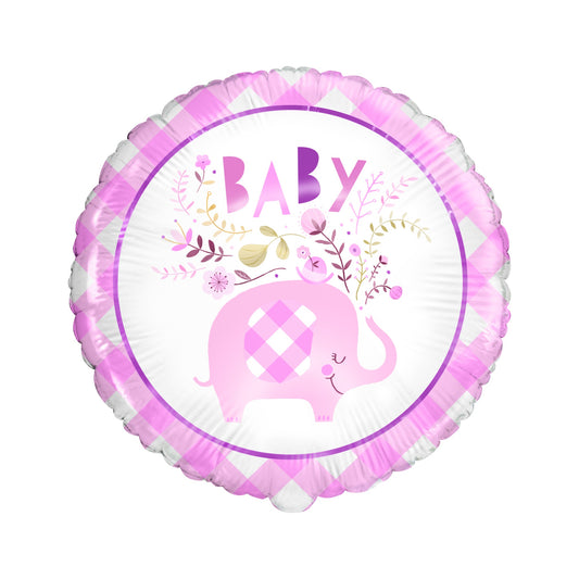 Pink Elephant Foil Balloon 18"