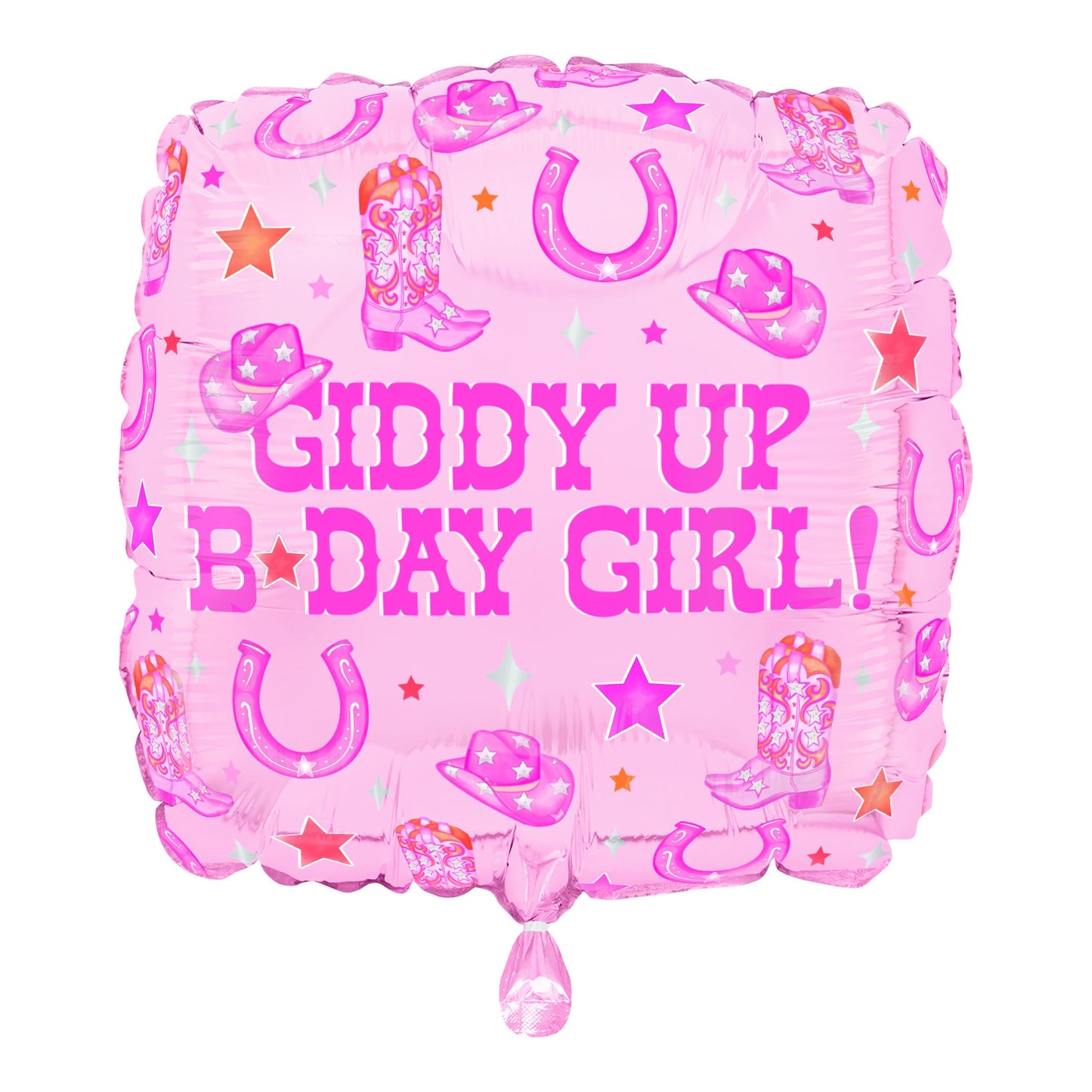 Giddy Up Birthday Foil Balloon Pink Foil Balloon 18"