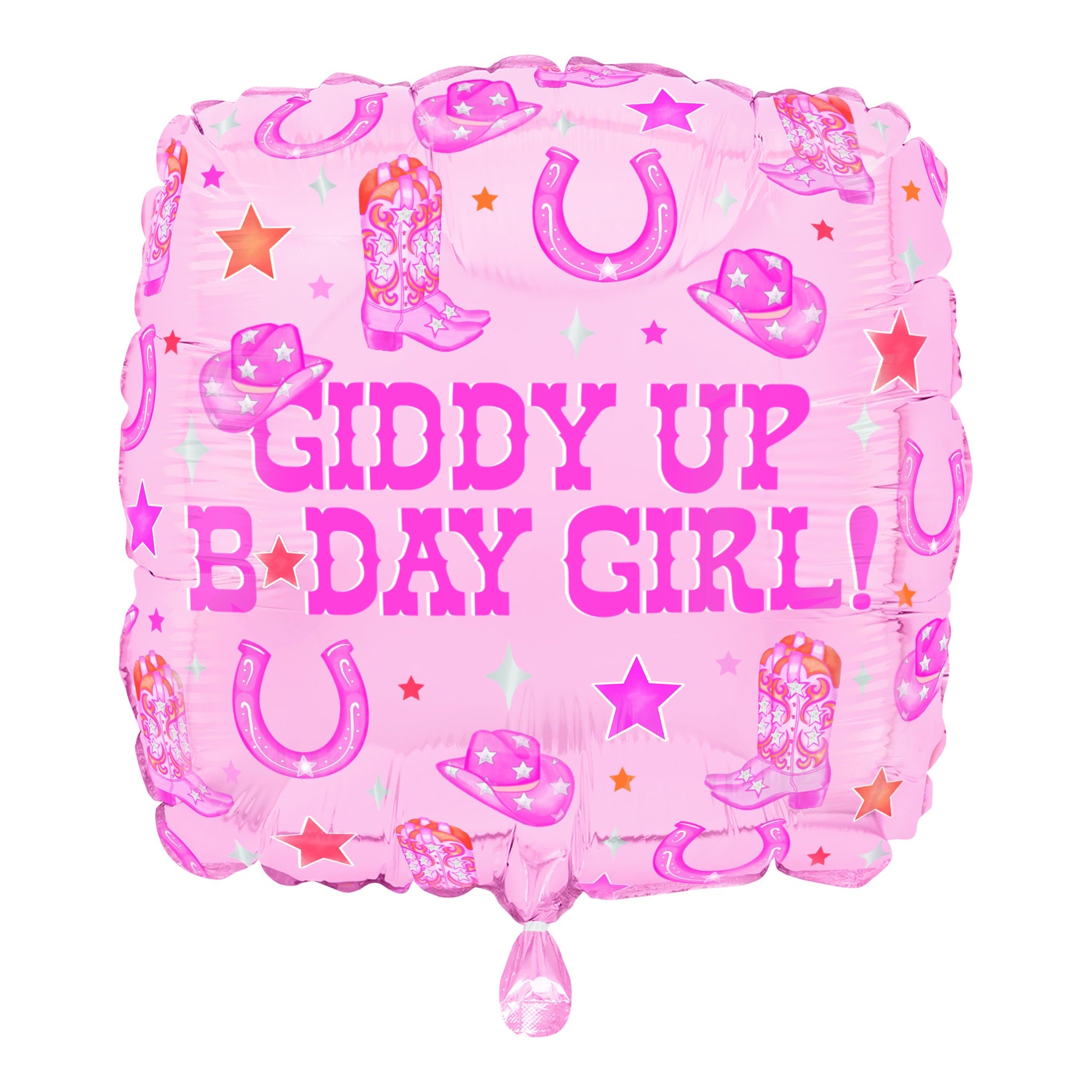 Giddy Up Birthday Foil Balloon Pink Foil Balloon 18"