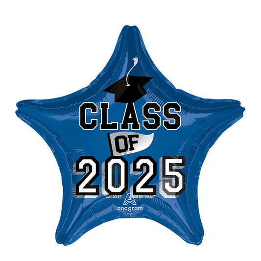 Grad Star Blue Foil Balloon 18"