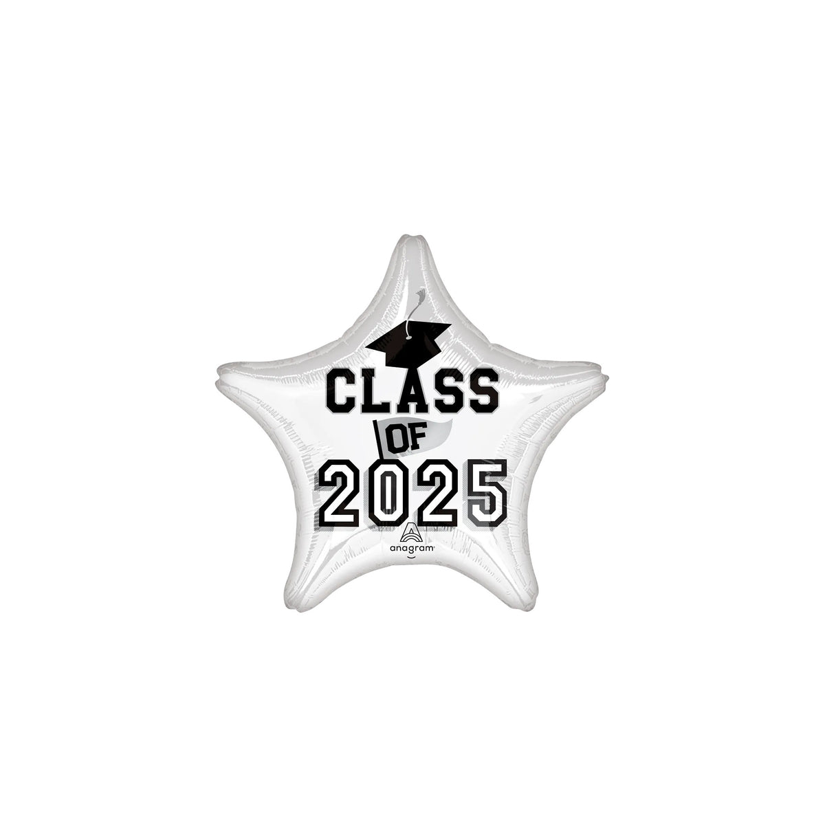 Grad Star White Foil Balloon 18"
