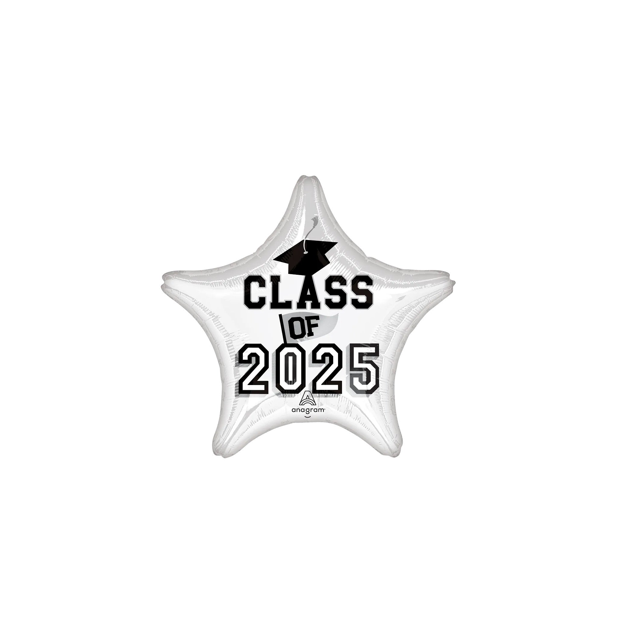 Grad Star White Foil Balloon 18"