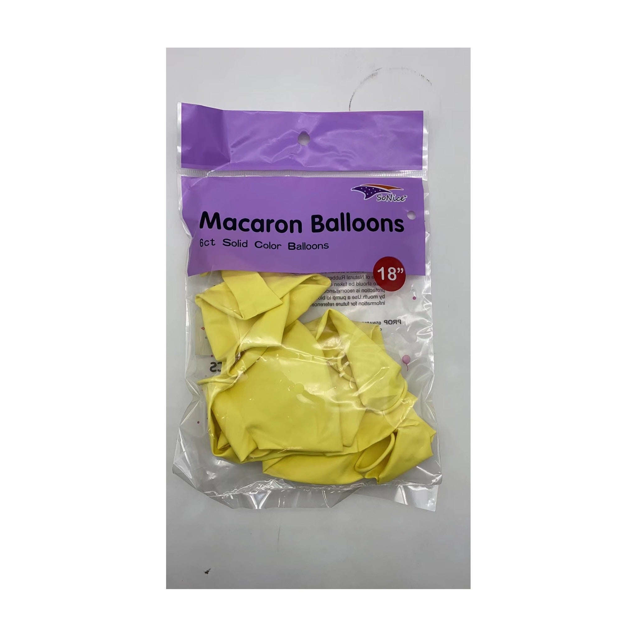 Macaron Balloon Yellow Foil Balloon 18"