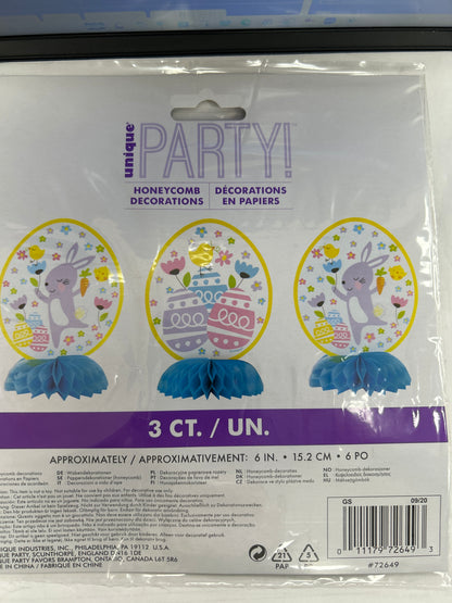 Colorful Easter Mini Honeycomb Decor 6" 3ct