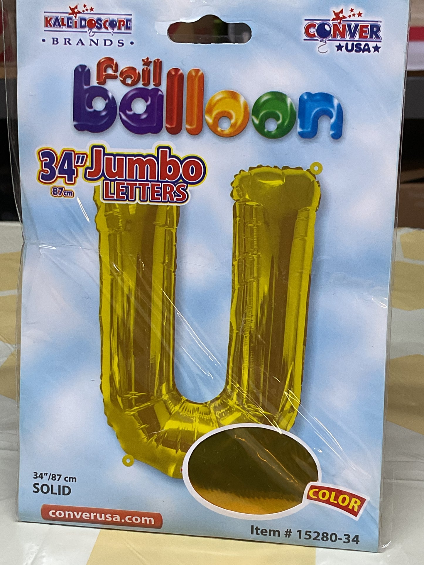 34” Gold Letter ‘U’ Balloon