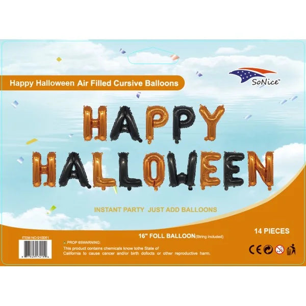 Happy Halloween Balloon Banner