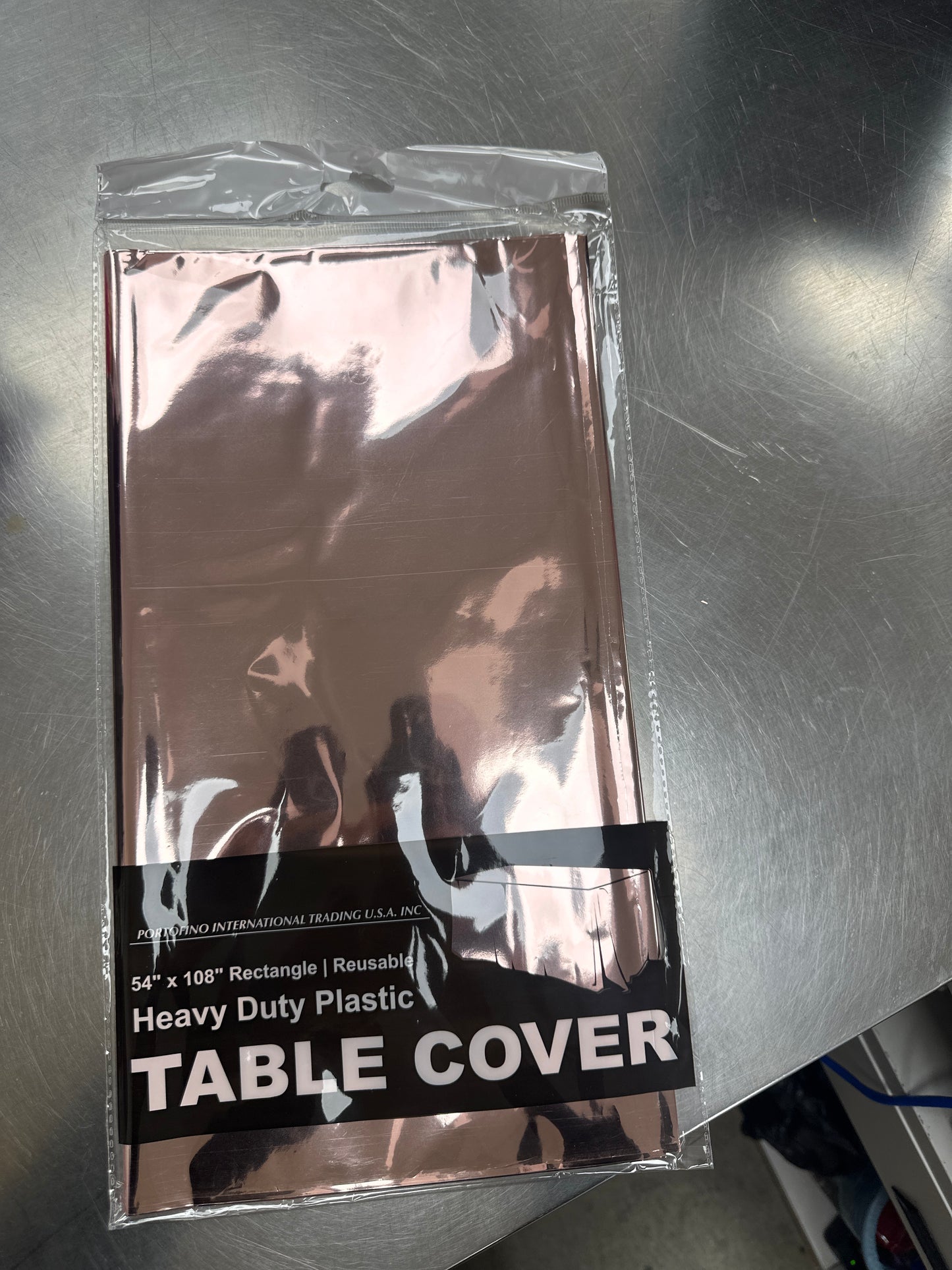 Plastic Foil Table Cover Rose Gold