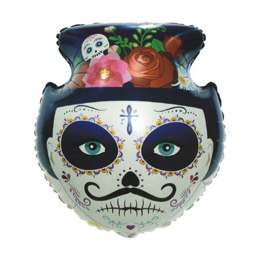 Day of the Dead Catrin Skull Foil Balloon 23"