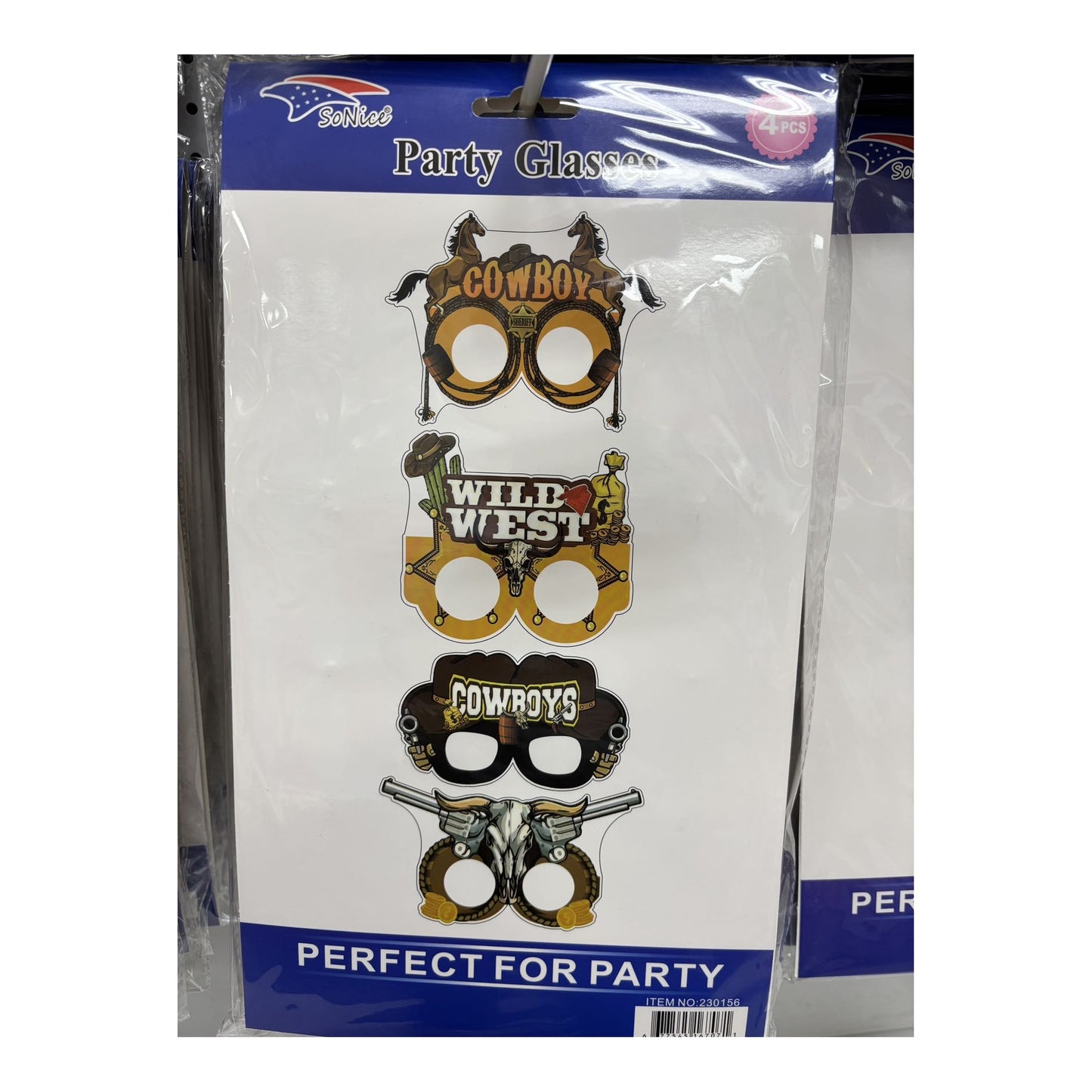 4Pcs Party Glasses Cowboy 60Pk/Cs