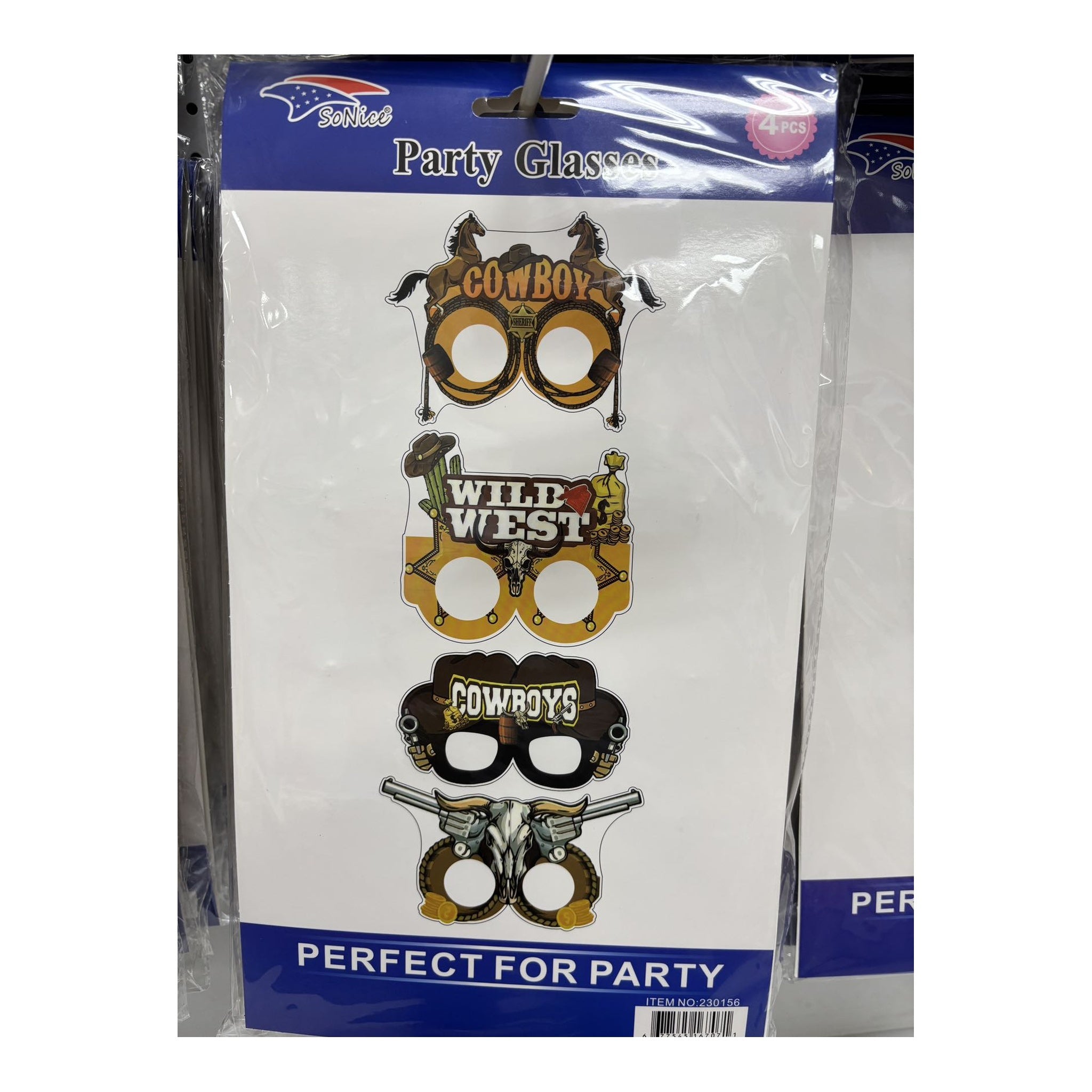 4Pcs Party Glasses Cowboy 60Pk/Cs