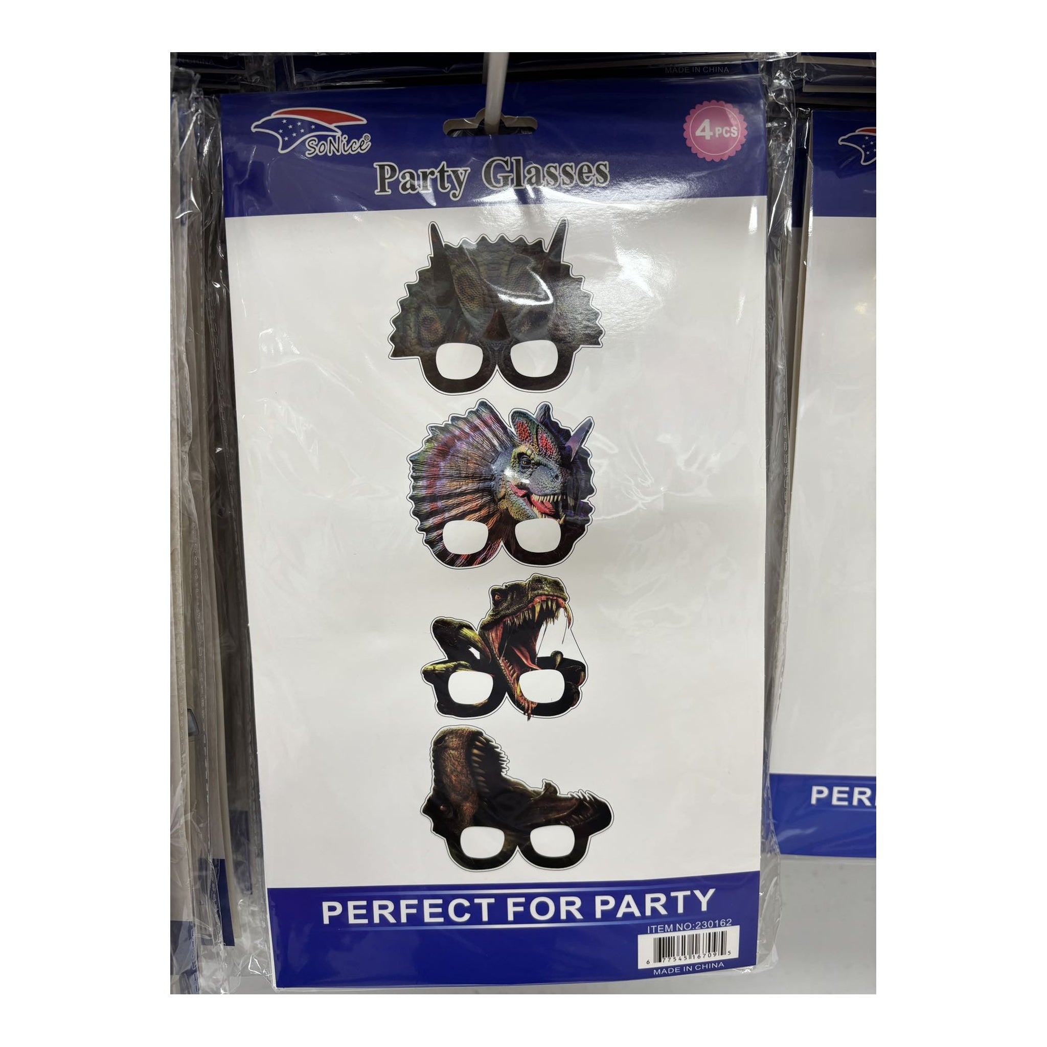 4Pcs Party Glasses Dinosaur 60Pk/Cs