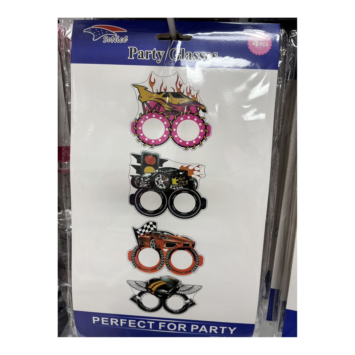 4Pcs Party Glasses Racing 60Pk/Cs