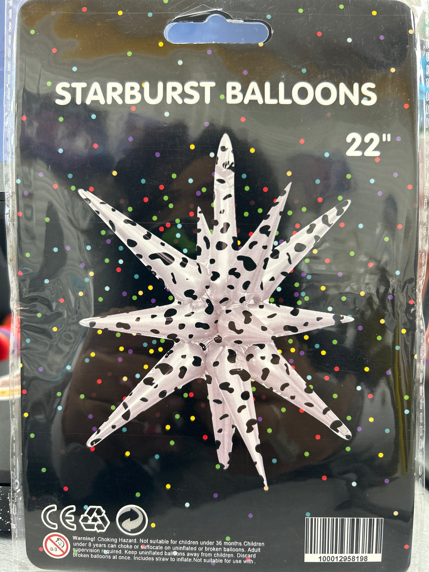 22” Starburst Cow Print Balloon