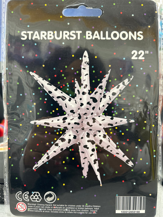 22” Starburst Cow Print Balloon