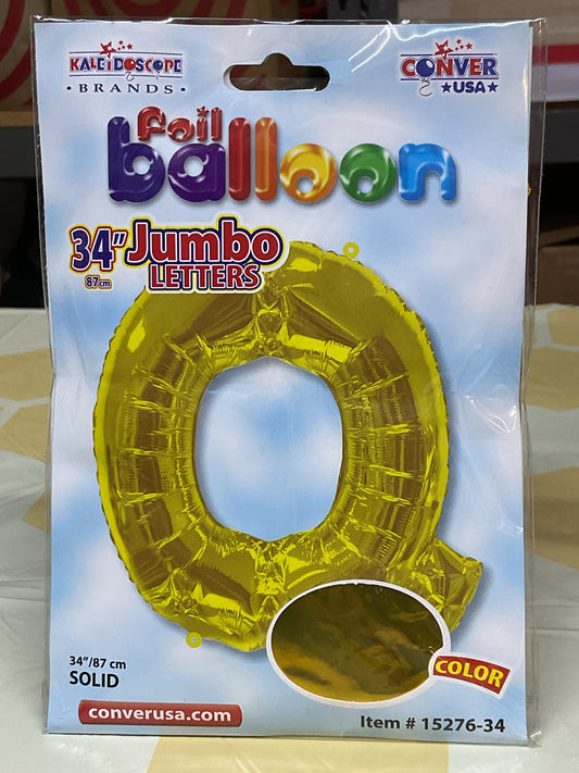 34” Gold Letter ‘Q’ Balloon