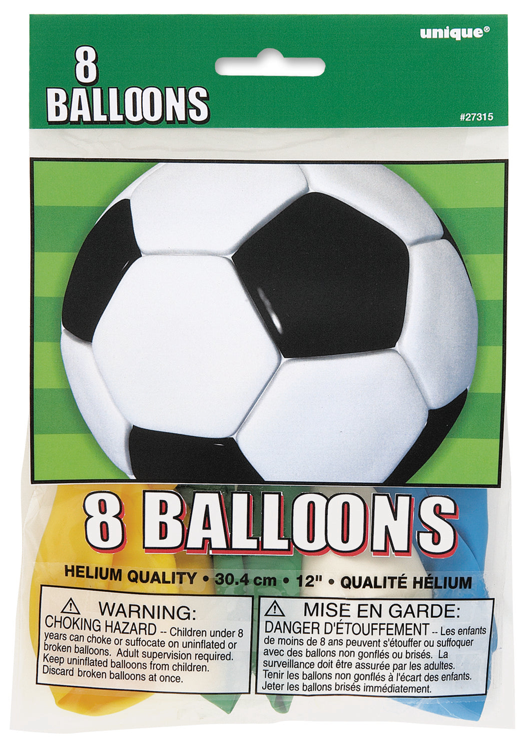 3D Soccer Balloon 8ct Latex Balloon 12"