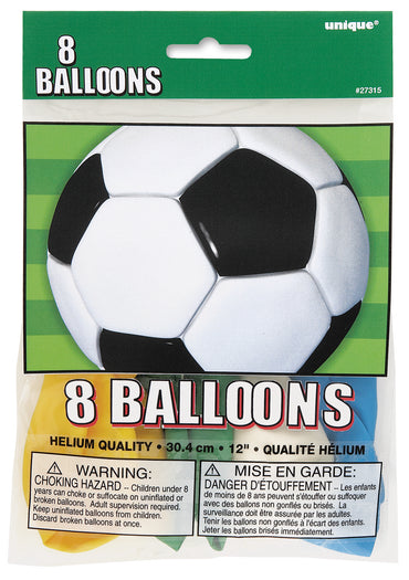 3D Soccer Balloon 8ct Latex Balloon 12"