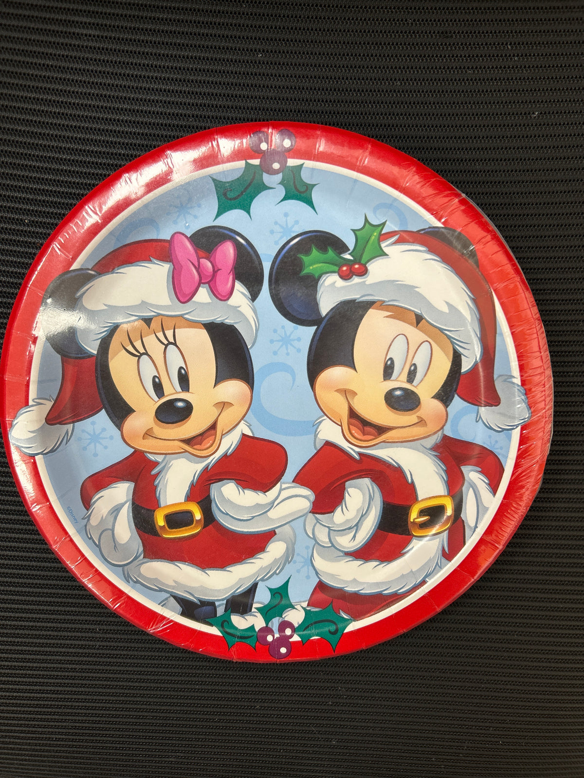 Platos de Navidad Minnie &amp; Mickey Mouse 9 pulgadas 8 piezas