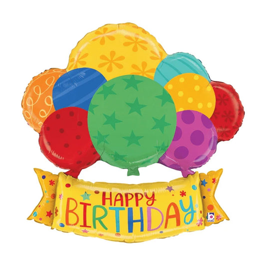 Happy Birthday Banner Foil Balloon 29"