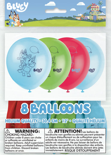 Bluey 8ct Latex Balloon 12"