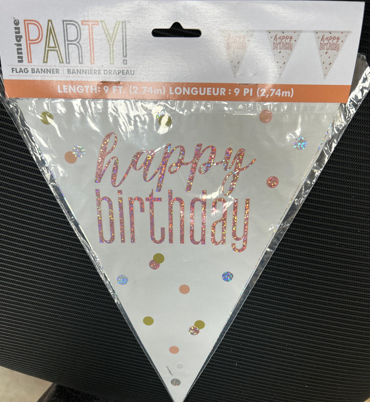 9ft Rose Gold Flag Banner “Happy Birthday “