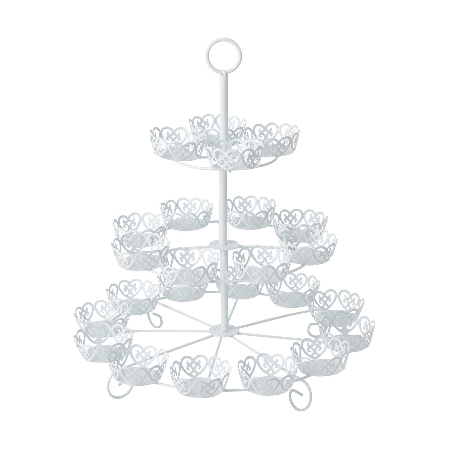 3/L Round Cupcake Stand White
