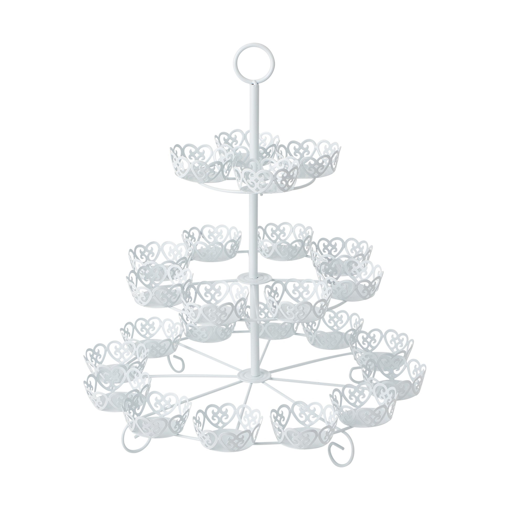 3/L Round Cupcake Stand White