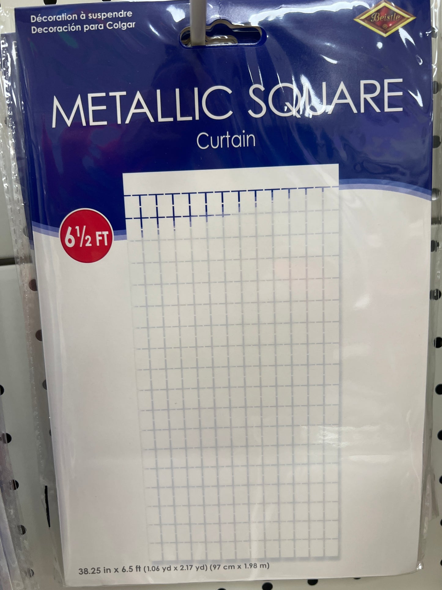 Metallic Square Curtain White