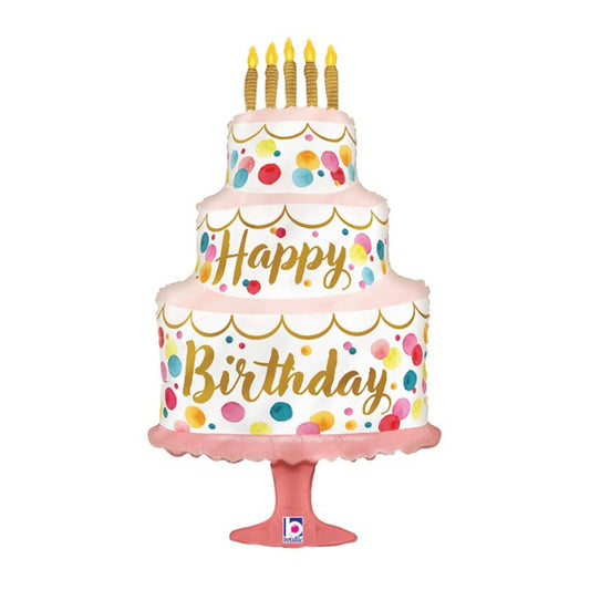 Birthday Cake Foil Balloon 33"