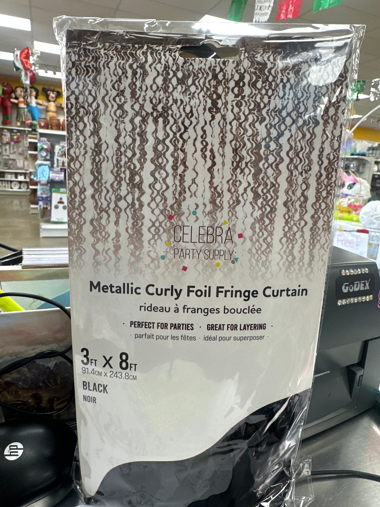 Curly Foil Curtain Met.Black