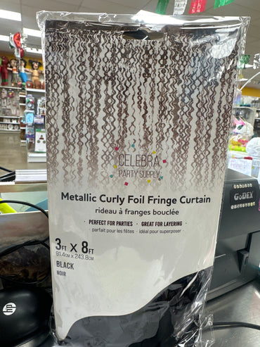Curly Foil Curtain Met.Black