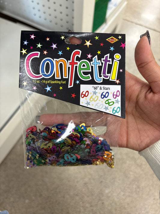 Confeti 60 y estrellas