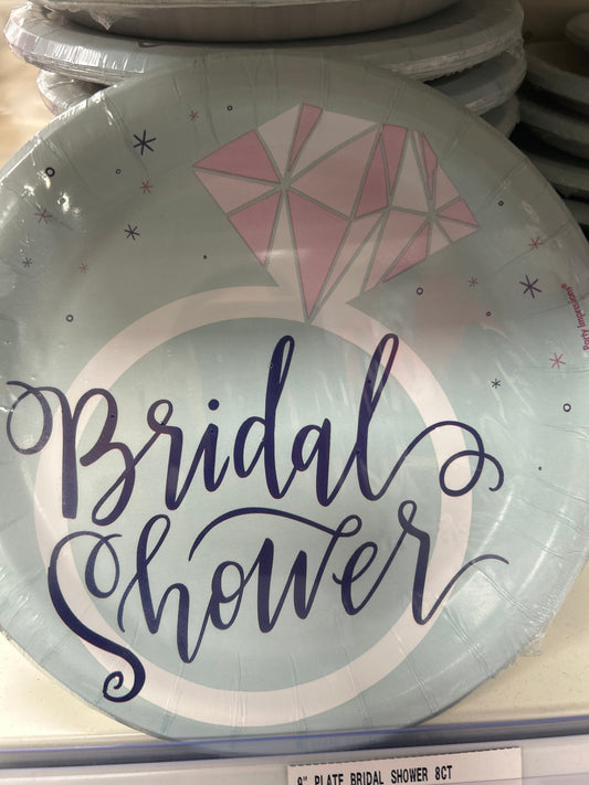9" Plate Bridal Shower 8ct