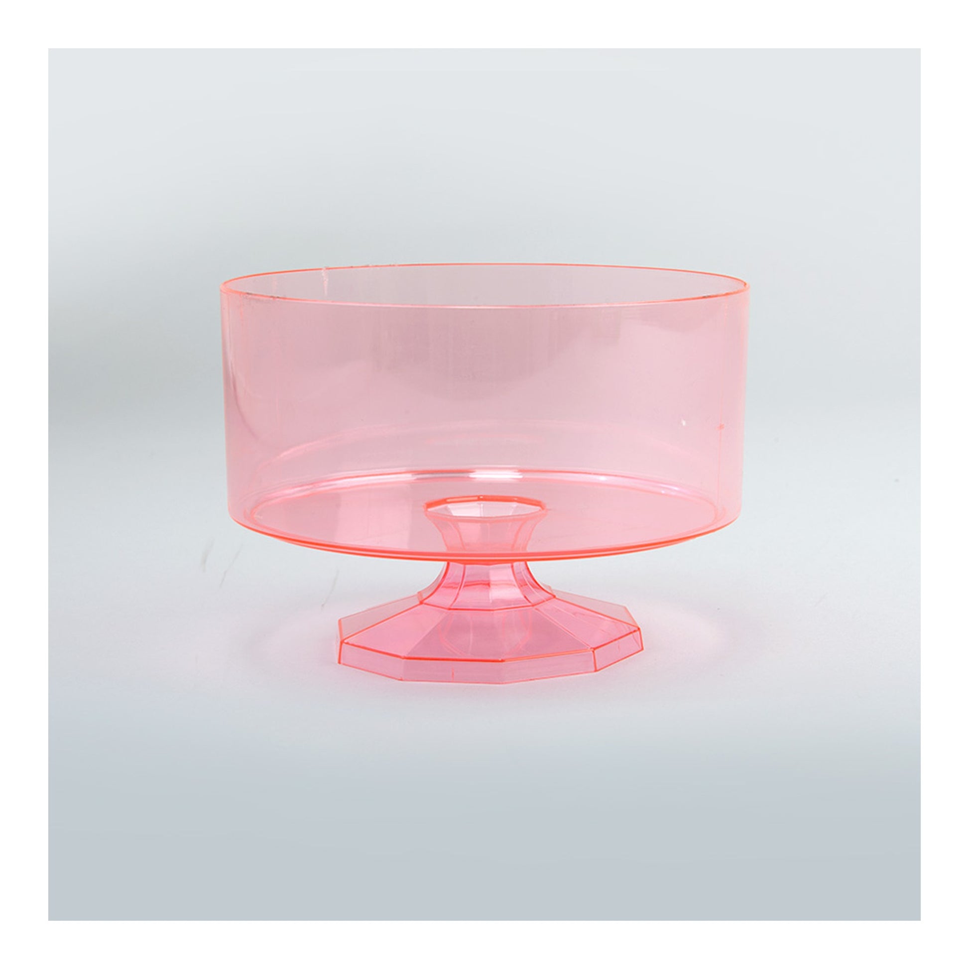 4" Plastic Trifle Pedestal Container Pink