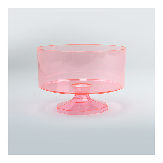 4" Plastic Trifle Pedestal Container Pink