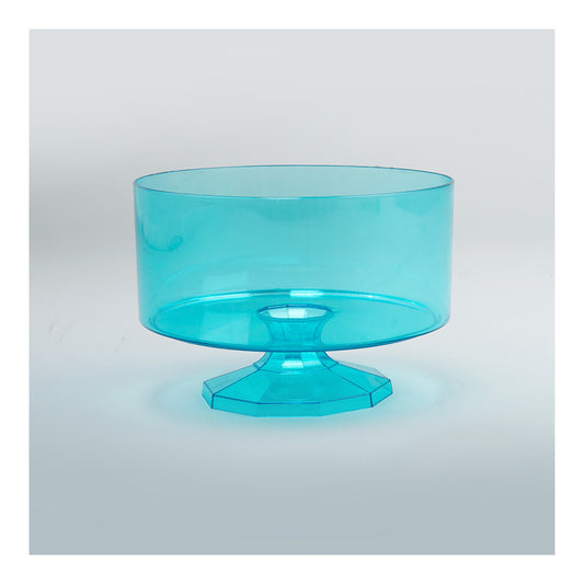 4" Plastic Trifle Pedestal Container Turquoise