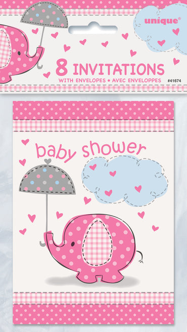 Baby Shower Invites Pink 8ct