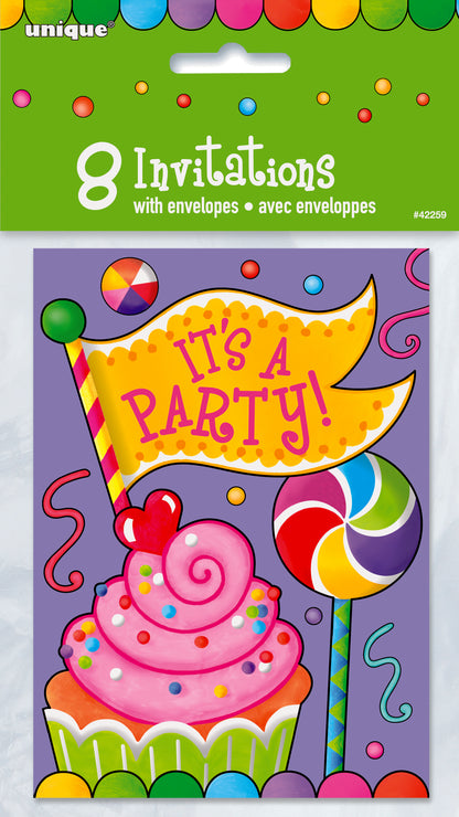 Candy Party Invitation 8ct
