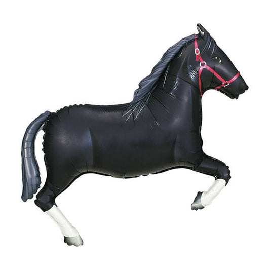 Horse Black Foil Balloon 43"