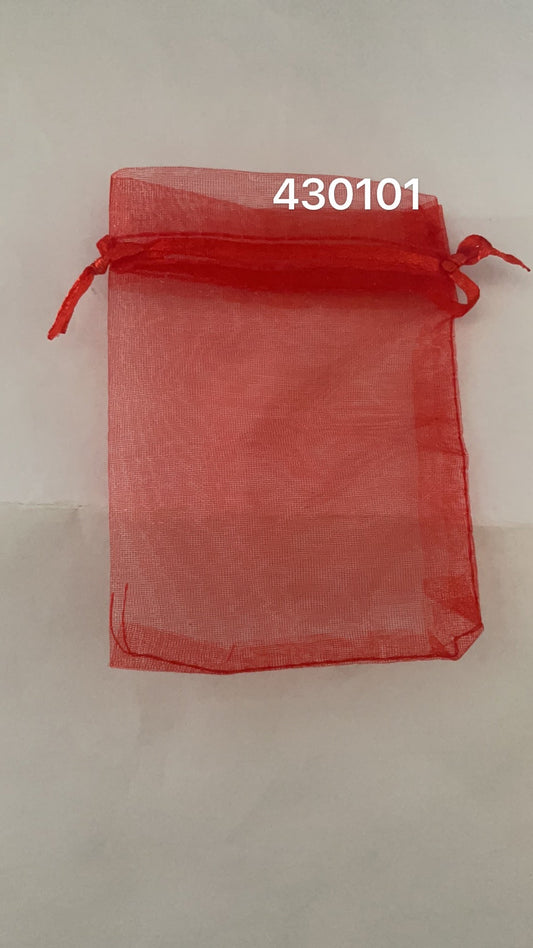 3"x4" Organza bags Red