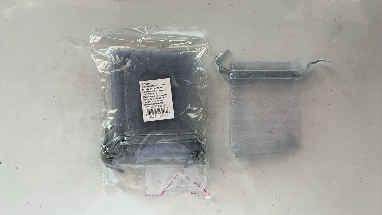 3"×4" Organza Bags Silver