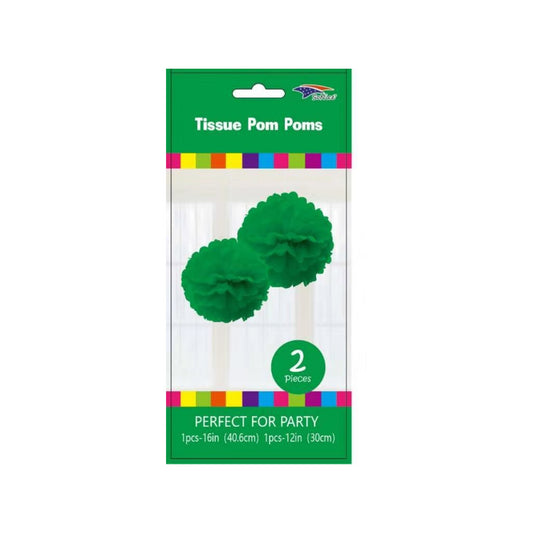 12'+16" Pom Pom Set Emerald 120Set/Cs