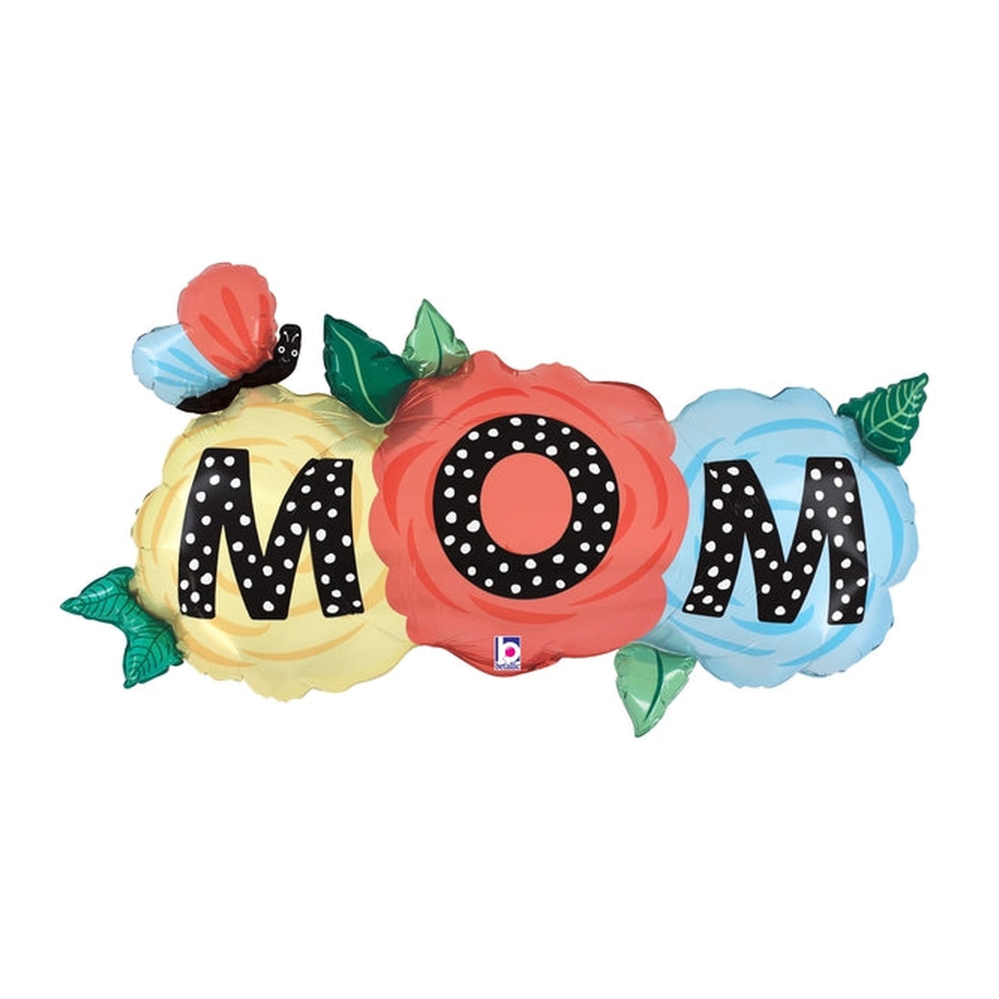 Supershape Mom Butterfly Flowers Foil Balloon 47"
