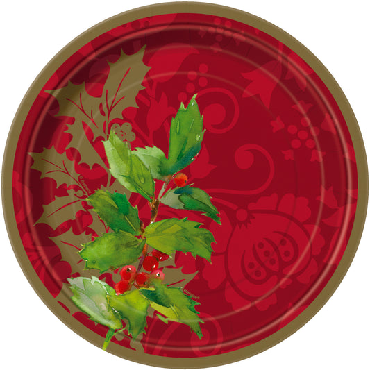 9" Plate Christmas 8ct