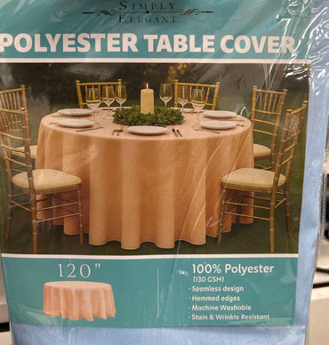 Round Polyester Table Cover Pink